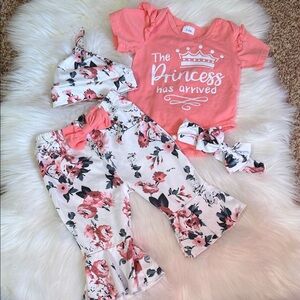 Pink and White Floral Kids Pajama Set